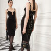 vestido corto negro dress elisabetta franchi Vestido Tubo Con Detalle Cruzado
