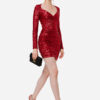 vestido, mujer elisabetta franchi corto rojo lentejuelas