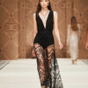 Vestido Red Carpet con falda bordada de rombo