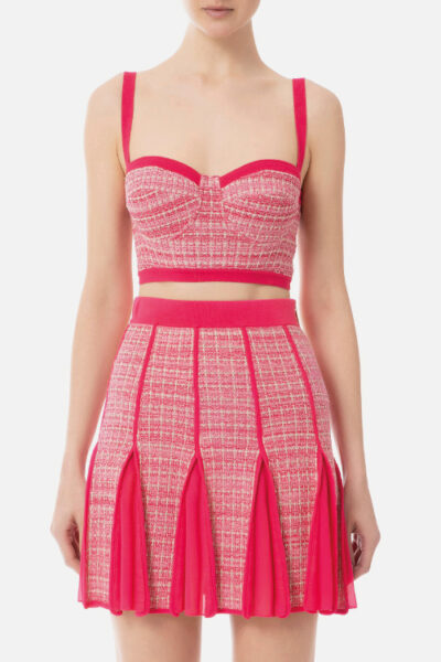 Top corsé de tweed lurex