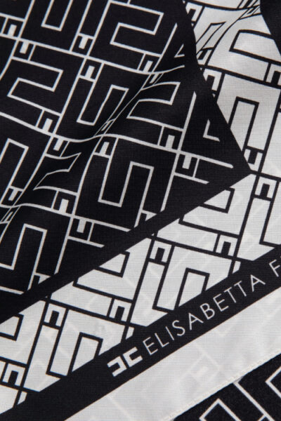 Fular de sarga de seda con estampado del logotipo